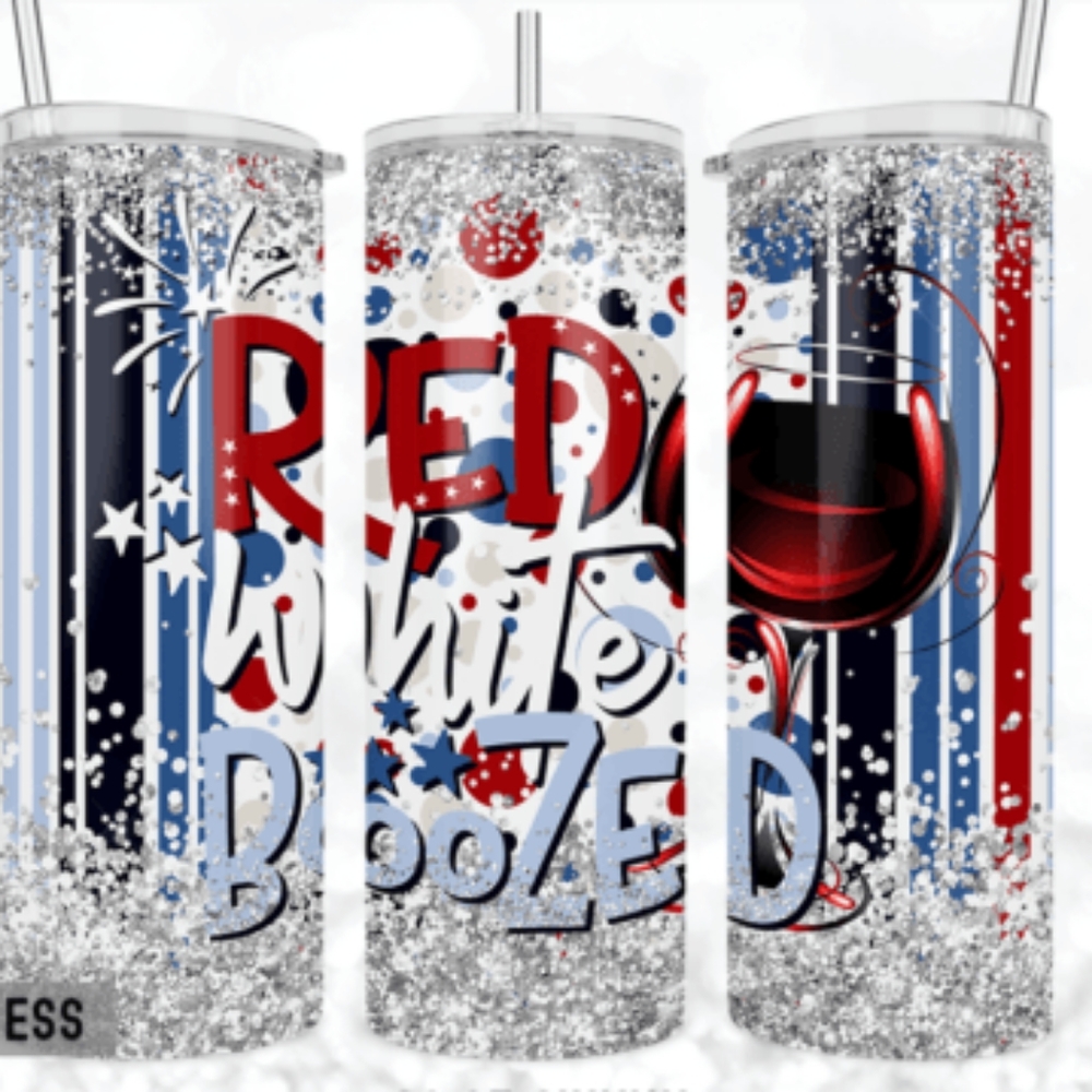 Red white booked wine 20oz Tumbler